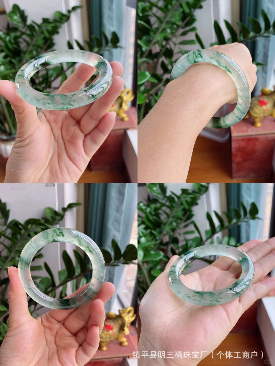 絕美🔥翡翠手鐲 ❄️大自然的鬼斧神工啊 玻璃種手鐲太美了 飄花靈動活似一副山水畫 收藏級別的飄花手鐲真是太令人心動了！ 🔥真的無法用言語形容啦