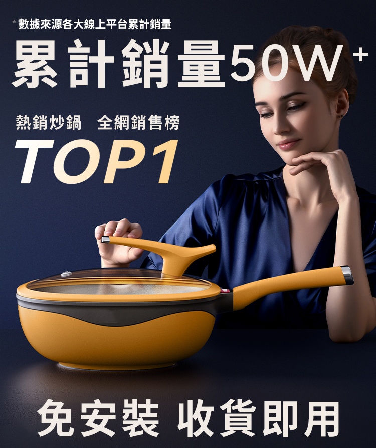 德國不沾鍋鈦極岩鑄炒菜鍋正品無塗層電磁爐家用燃氣竈通用